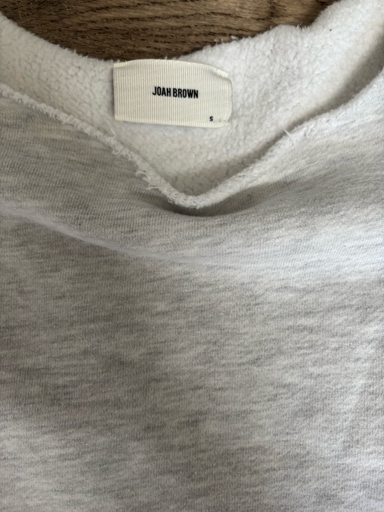 Joah Brown SLOUCHY PULLOVER SWEATSHIRT PEARL GREY FRENCH TERRY SMALL - Picture 11 of 12
